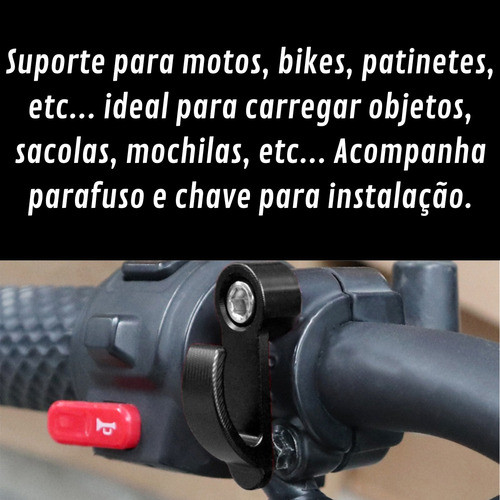 Suporte Celular Para Moto De Gancho Carregar Sacolas Bolsas 1