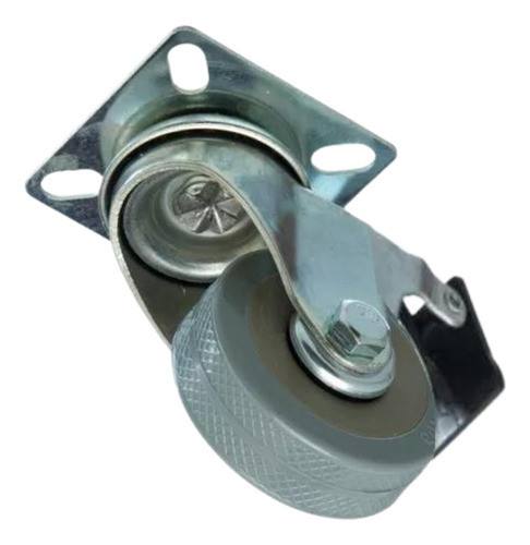 Rueda Giratoria De Goma Gris 100 Mm 80kg Con Freno Bronzen 0