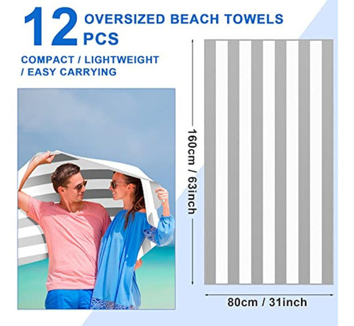 Juego De 12 Toallas De Playa De Microfibra, Sin 1