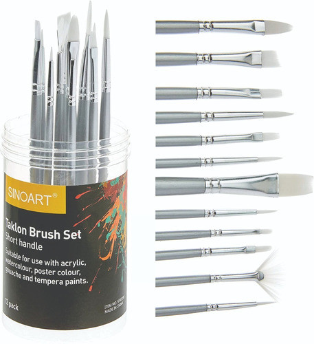 12  Pincel Profissional Tipo Sinoart Chato   Black Friday 0