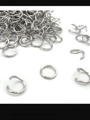 Argolla De Union 8 Mm Acero Quirurgico X 100 Unid 1