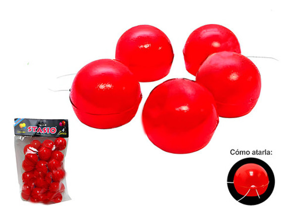 Nariz Payaso Con Elastico Roja X36 Unidades - Cotillón Waf 1