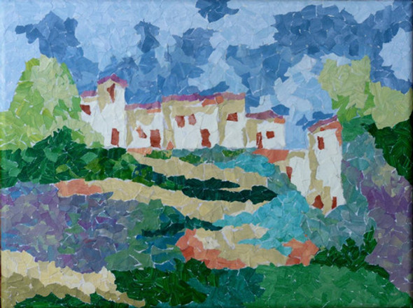 Collage Impresionista Sobre Bastidor (original Arte) 1