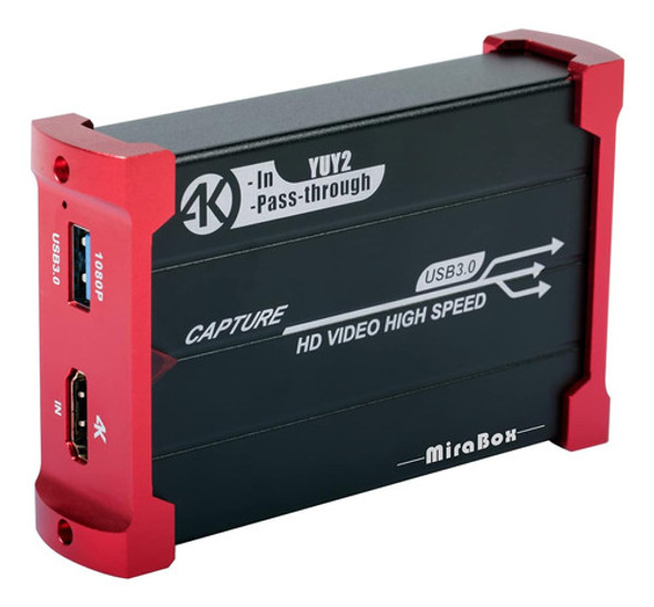 Dispositivo De Tarjeta De Captura Mirabox Usb 3.0 Hdmi 0