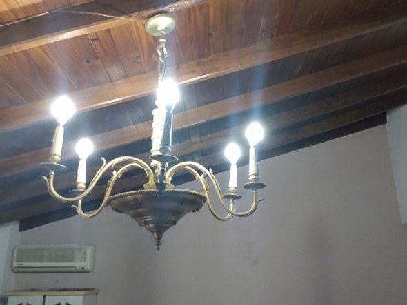 Araña De Bronce 6 Luces. 0