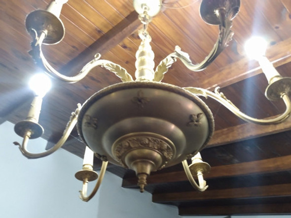 Araña De Bronce 6 Luces. 1