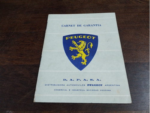Antiguo Manual Carnet De Garantía Peugeot 403 0