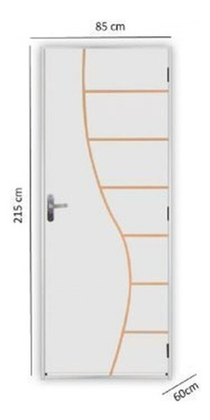 2 Kits Porta De Madeira Decorada 215x85cm Com Batente Gg 1