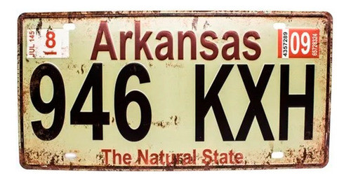 Kit 7 Placas Carro Aço Vintage Alto Relevo Estampas Variadas 1