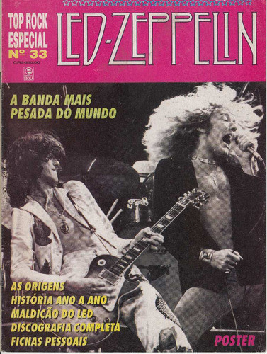 Top Rock Especial Led Zeppelin Brasil Con Poster 1993 Escasa 0