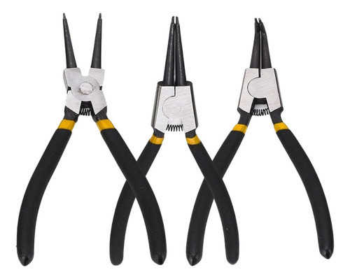 Kit 3 Alicates Retenção Interno E Externo Eixos Aneis Travas 0
