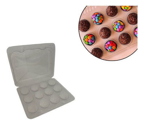 Kit 100 Embalagem Com Tampa P/ Brigadeiro Doce Np12 Novapack 0