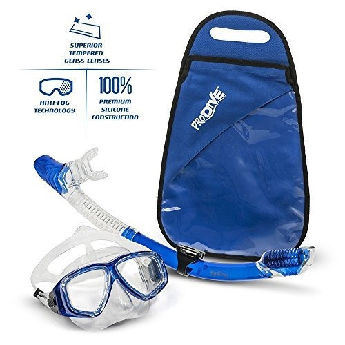 Prodive Premium Dry Top Snorkel Set - Máscara De Buceo De Vi 1
