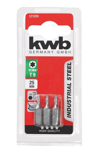 Puntas Torx Kwb T9 X 25 Mm X 3 Unidades Encastre 1/4 0