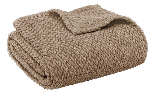 Pavilia Soft Flannel Fleece Manta Throw Twin Tan Taupe Camel 0