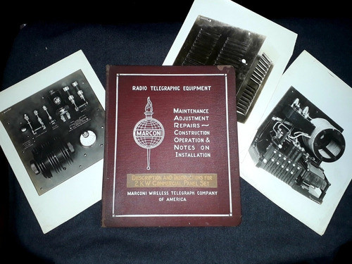 Marconi Radio Telegraphic Equipment Manual Con Fotos Planos 0