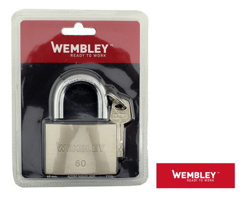 Candado De Acero Niquelado Llave Computarizada 60mm Wembley 1