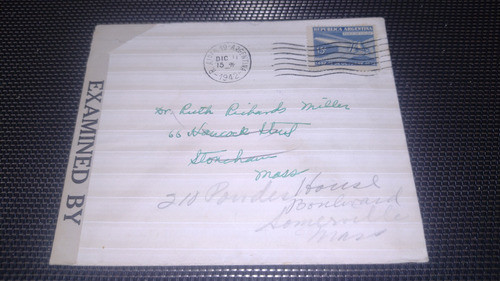 Argentina Sobre Estampilla Circulado A Usa 1942 Con Censura 0
