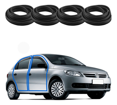 Kit Borrachas Vedação Das 4 Portas Gol Voyage G5 G6 G7 0