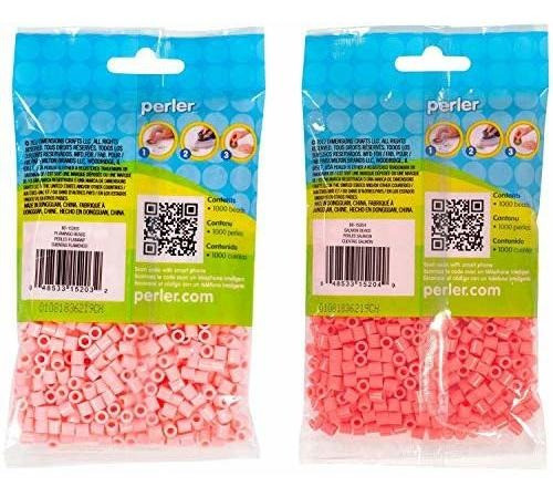 Canutillos Perler 2000 Unidades (color Salmon Y Rosa) 1