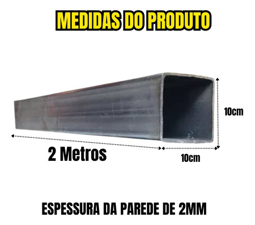 Metalon 100x100 Tubo Quadrado De Aço 2 Metros 1