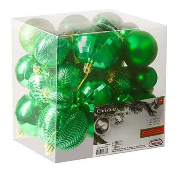 Bolas Para Arbol De Navidad X36u.- 4/6/8cm- Verde 1 Bolas Para Arbol De Navidad X36u.- 4/6/8cm- Verde 1