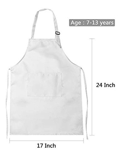 Satinior 6 Delantales Para Niños Y 6 Gorros De Chef Delanta 1