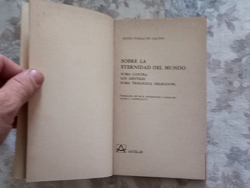 Sobre La Eternidad Del Mundo - Santo Tomas De Aquino 1