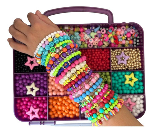 Kit Brinquedo Miçangas  Pulseira  Infantil Menina 4000 0