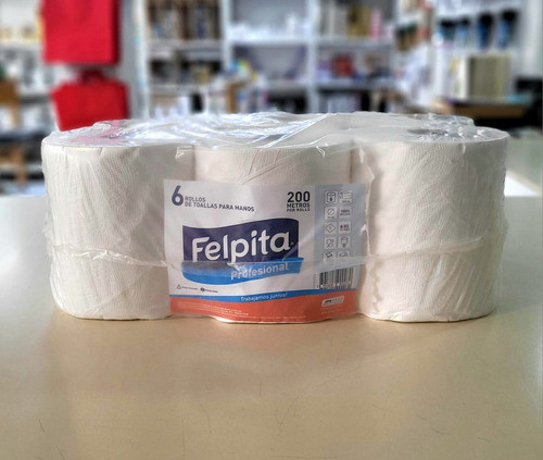 Bobina Toalla Para Manos Profesional Felpita 19cm 6x200mts 1