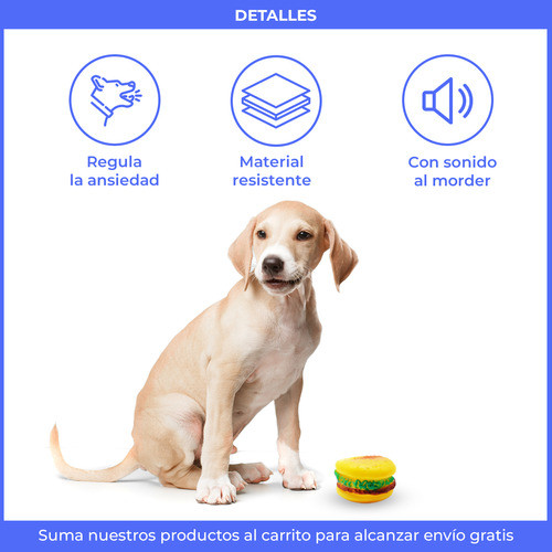 Pack X 10 Juguete Mordillo Chillido Perro Hamburguesa Comida 1