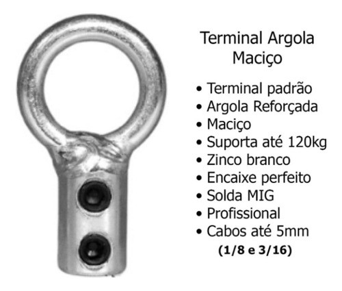 Terminal Para Reparo Cabo De Aço Academia Musculação 6 Unida 1
