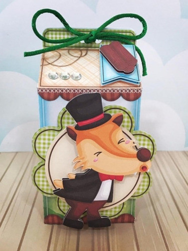 26 Cajitas Milk Box En 3d El Lobo De Los Tres Chanchitos 0