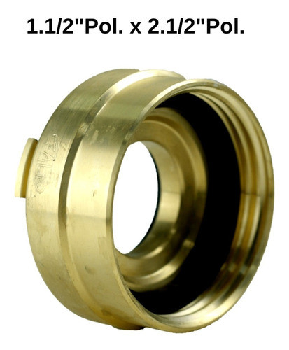 Adaptador Storz 1.1/2 X 2.1/2 Pol Certificado Bombeiro Latão 1
