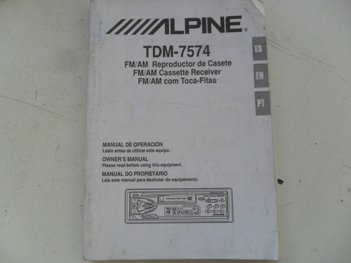 Antigua Catalogo Manual Radio Alpine Tdm 7574 Folleto 0