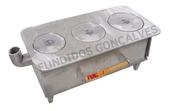 Fogão À Lenha Campeiro 3 Bocas Aluminio Fundido 1