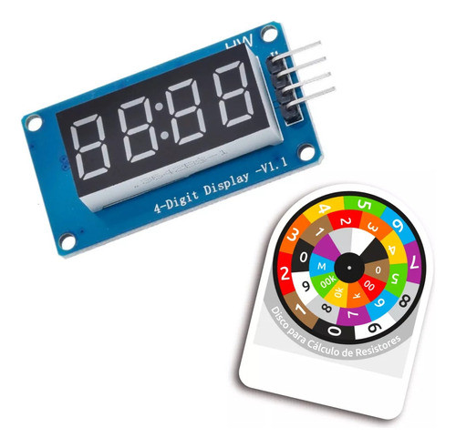 2 X Módulo Display 7 Segmentos 4 Dígitos Tm1637 Para Arduino 0