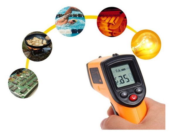 1x Termômetro Digital Infravermelho Mira Laser -50° A 380°c 1