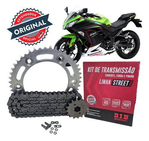 Kit Relação Transmissão Did C/ Retentor Kawasaki Ninja 300 1