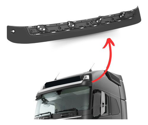 Tapa Sol Quebra Sol Acrílico Compatível Volvo Fh 2015 A 2021 1