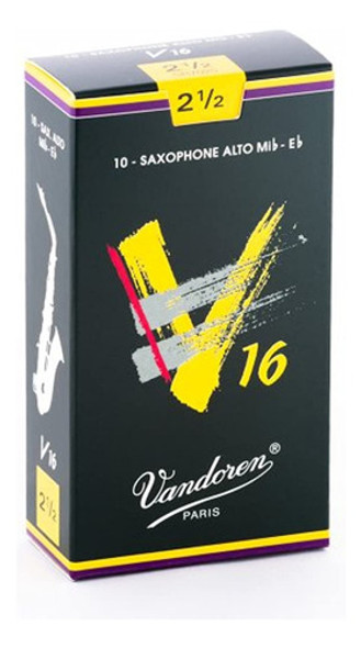 Cañas Vandoren Sr7025 Alto Sax V16 Fuerza 2.5; Caja De 10 0