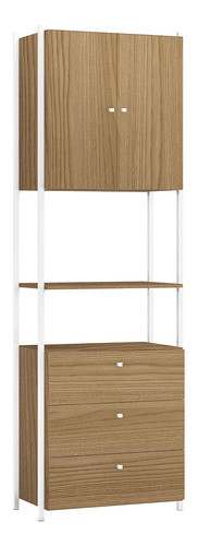Armário Closet Metalic 003 Industrial Madeirado Almendra/bra 0