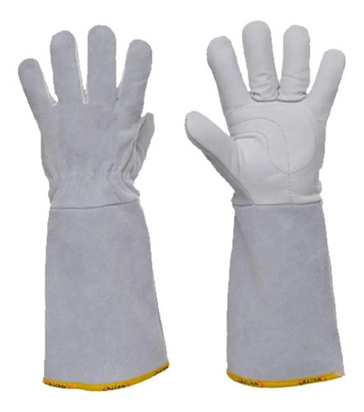 Luva Em Couro Vaqueta Cano Longo 20cm Apicultura Promoção 0
