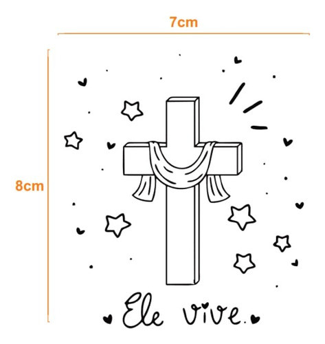 Carimbo Ele Vive - 8cm X 7cm 1