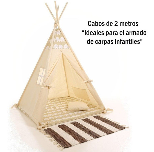 Cabo Palo De 2 Mts Madera Ideal Limpiatecho/carpitas X 6 U 1