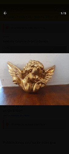 Angelito Figura En Polirresina Antigua Impecable 1