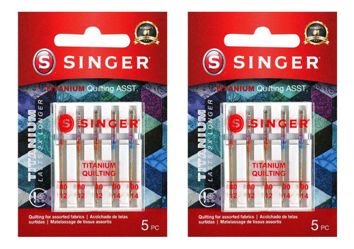 2 X 5 Agujas Singer Titanio Pespunte 0