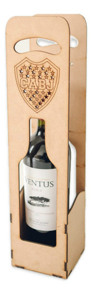 Porta Vino Equipos Boca Día Del Padre Caja Fibrofacil X4u 0