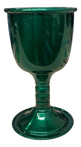 Cálice Para Ritual Em Alumínio Pintado De Verde 14cm 200 Ml 0