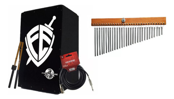 Cajon Eletrico Fé Escudo Bk +carrilhão 30 Barras +acessórios 0